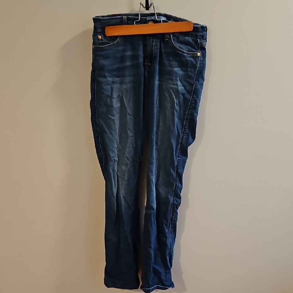 7 For All Mankind Blue Skinny Jeans